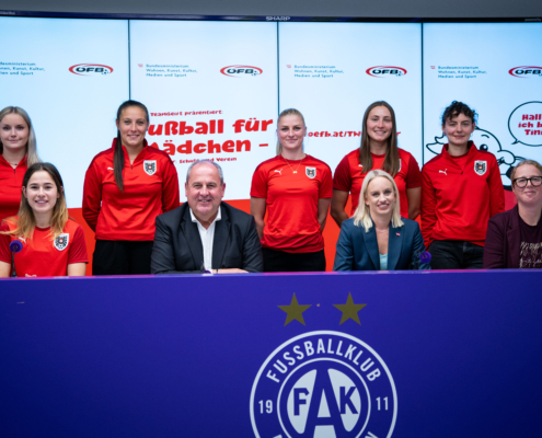 "Fußball für Mädchen – TWOgether: Schule und Verein“ - eine Initiative des ÖFB (Österreichischer Fußball-Bund) in Zusammenarbeit mit dem Bundesministerium für Wohnen, Kunst, Kultur, Medien und Sport (BMWKMS) - Credits: BMWKMS / Emilia Schlögl