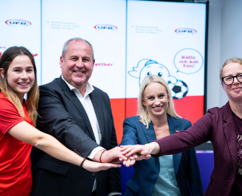 "Fußball für Mädchen – TWOgether: Schule und Verein“ - eine Initiative des ÖFB (Österreichischer Fußball-Bund) in Zusammenarbeit mit dem Bundesministerium für Wohnen, Kunst, Kultur, Medien und Sport (BMWKMS) - Credits: BMWKMS / Emilia Schlögl