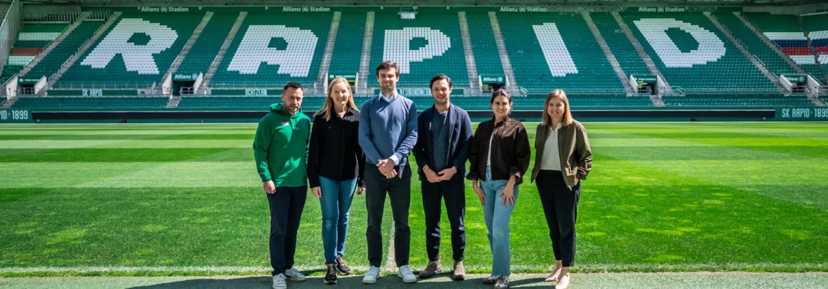 Steffen Hofmann, Elisabeth Overbeeke, Friedrich Ludwig, Paul Nimmerfall, Catharina Ahmadi, Daniela Bauer - Credits: SK Rapid - Ruschka
